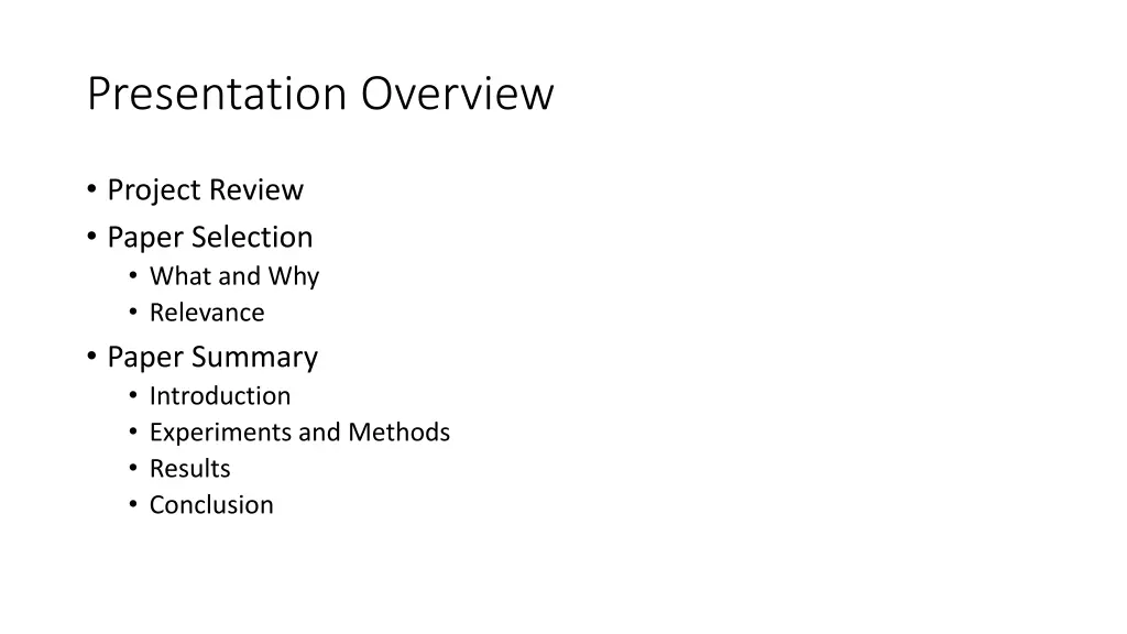 presentation overview