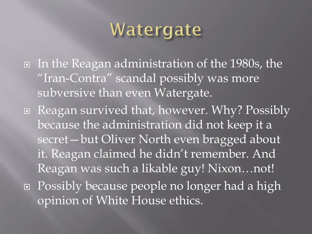 in the reagan administration of the 1980s