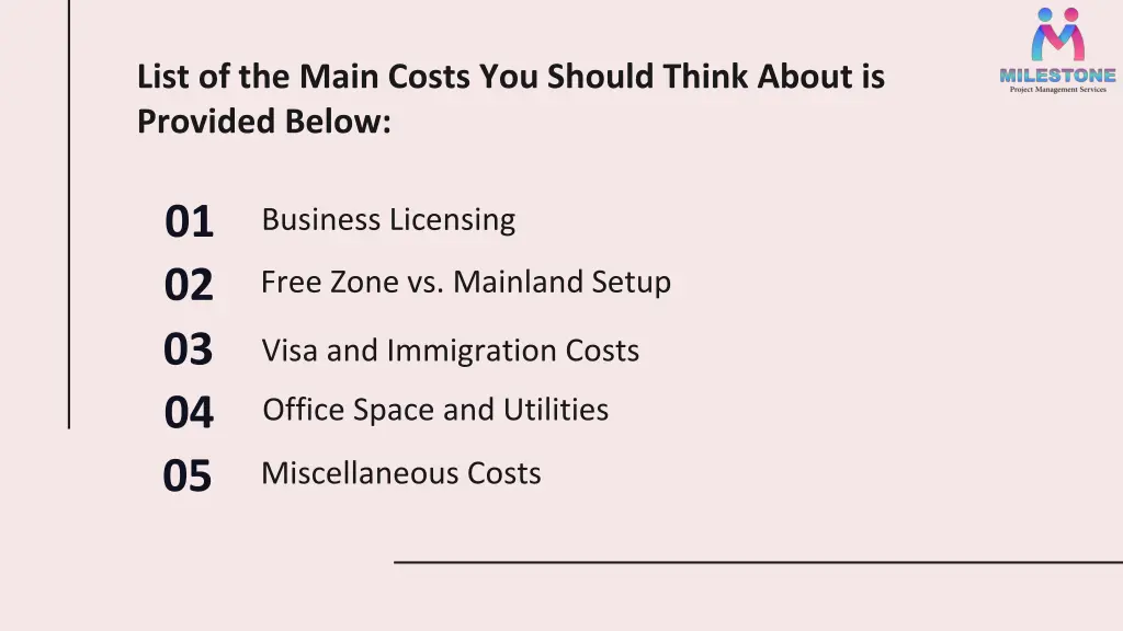 list of the main costs you should think about