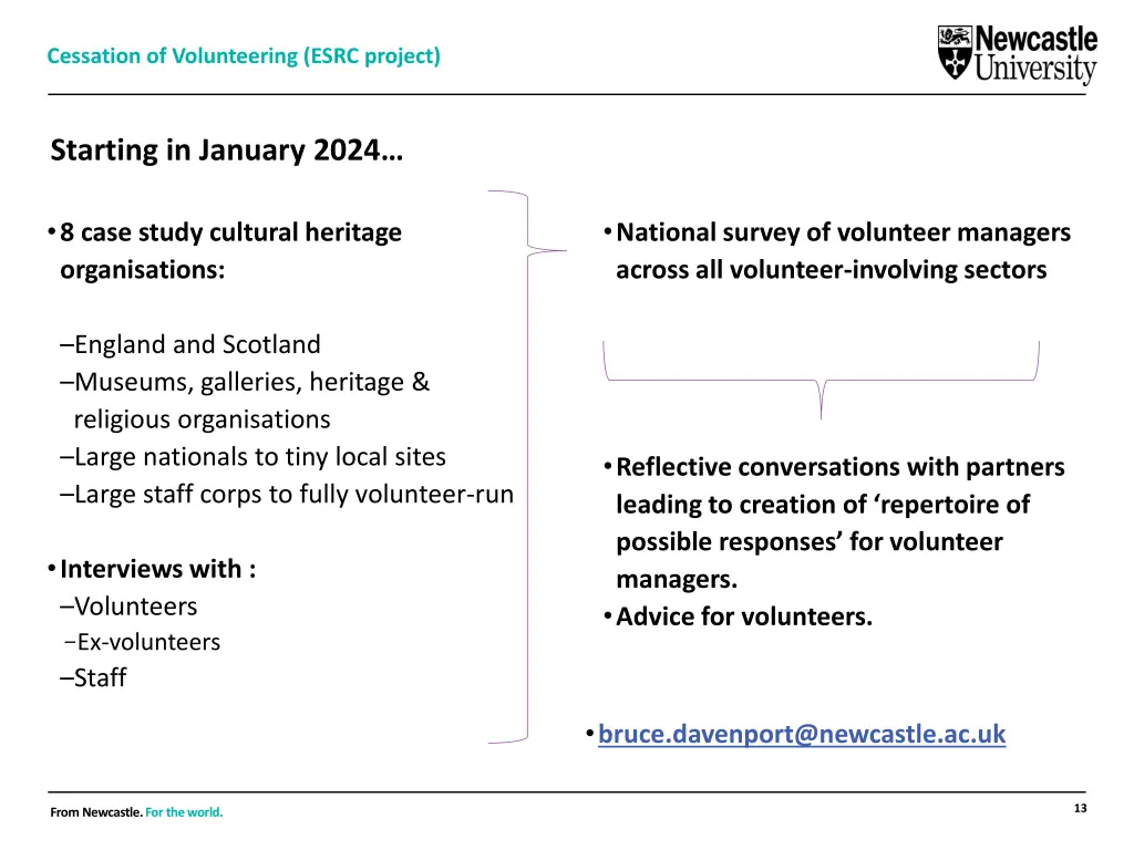 cessation of volunteering esrc project