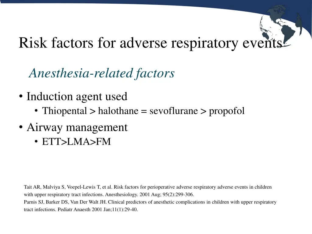 risk factors for adverse respiratory events 2