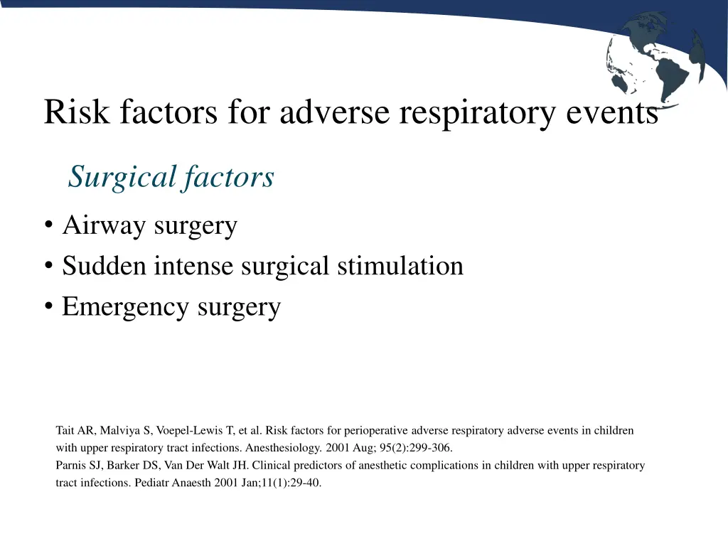 risk factors for adverse respiratory events 4