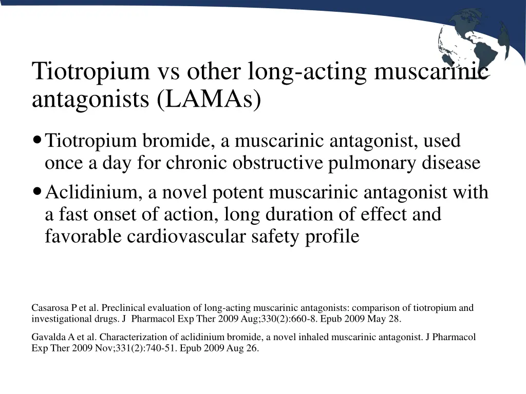 tiotropium vs other long acting muscarinic