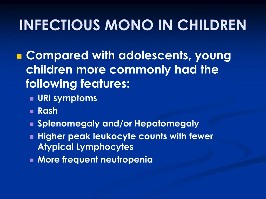 infectious mono in children