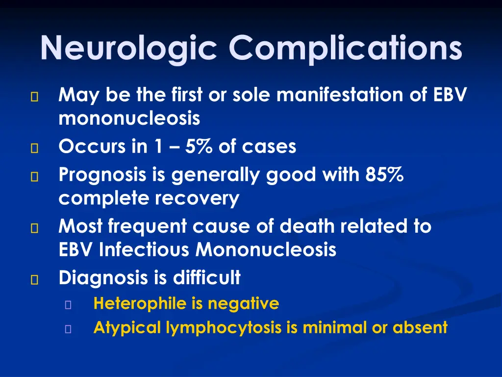 neurologic complications