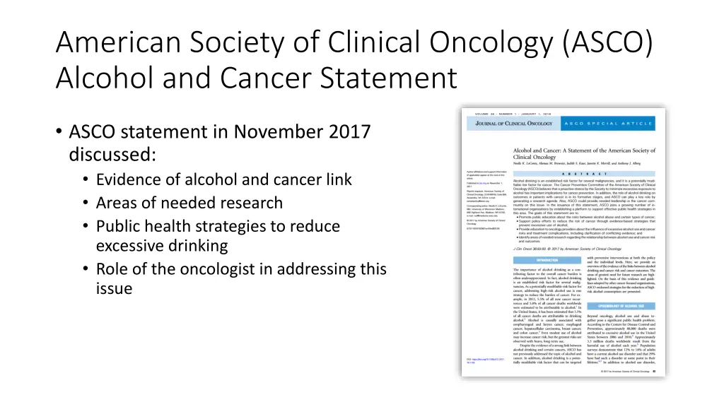 american society of clinical oncology asco