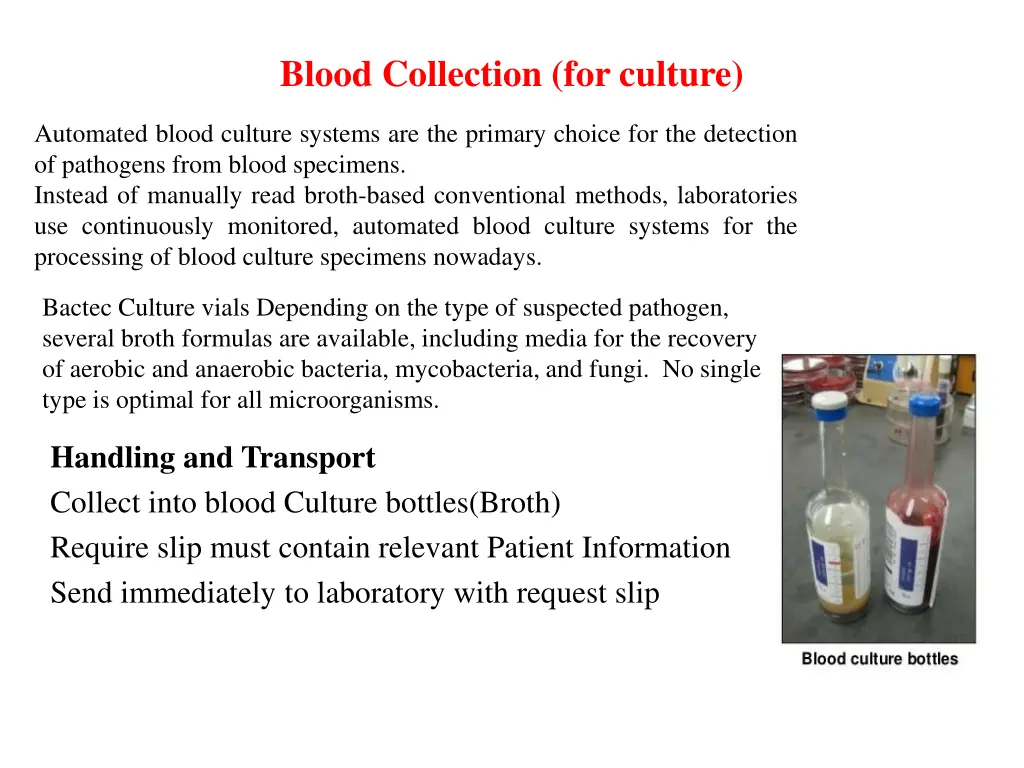 blood collection for culture