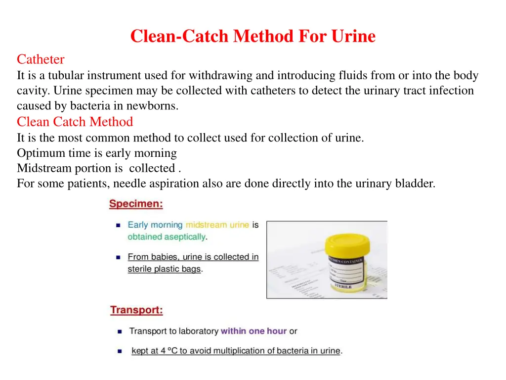 clean catch method for urine