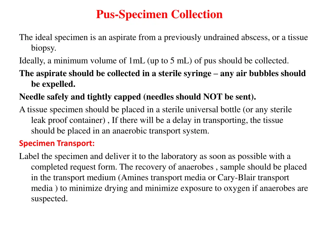 pus specimen collection