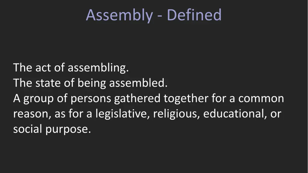 assembly defined