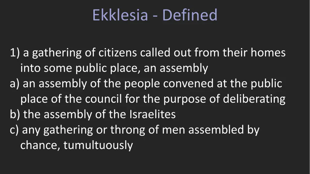 ekklesia defined 1