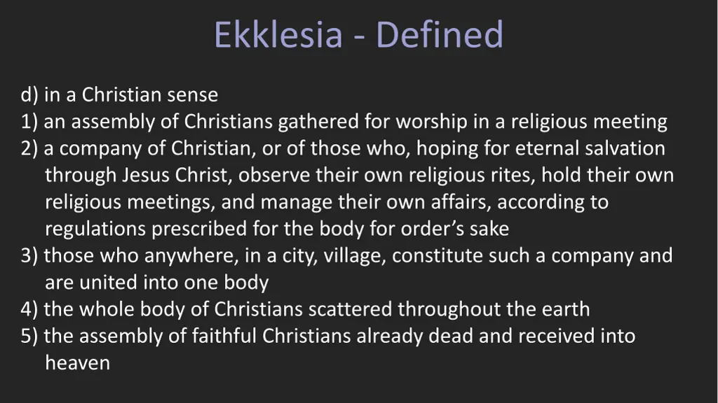 ekklesia defined 2