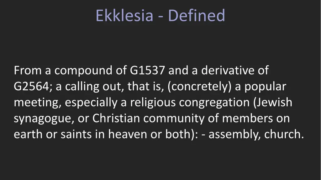 ekklesia defined