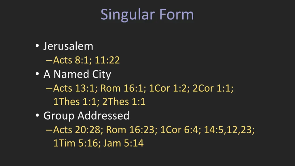 singular form