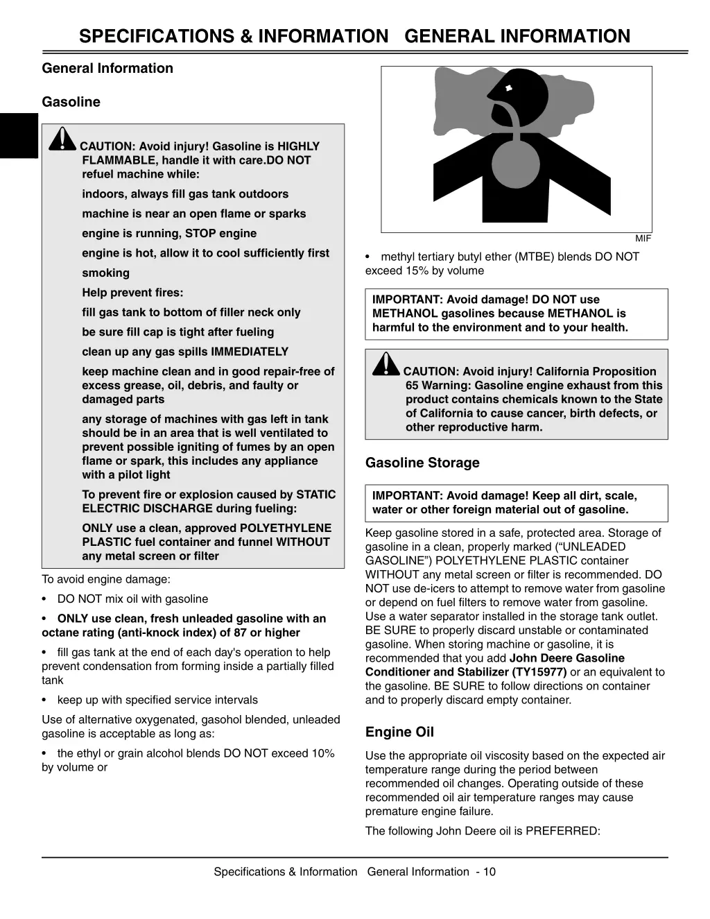 specifications information general information