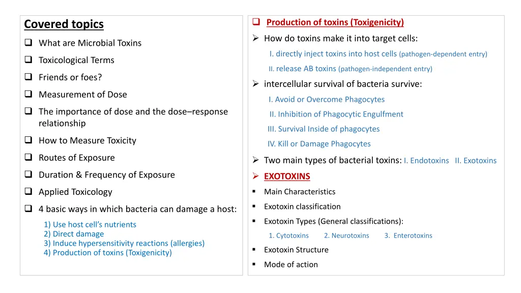 production of toxins toxigenicity how do toxins