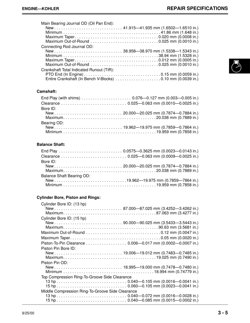 repair specifications 1