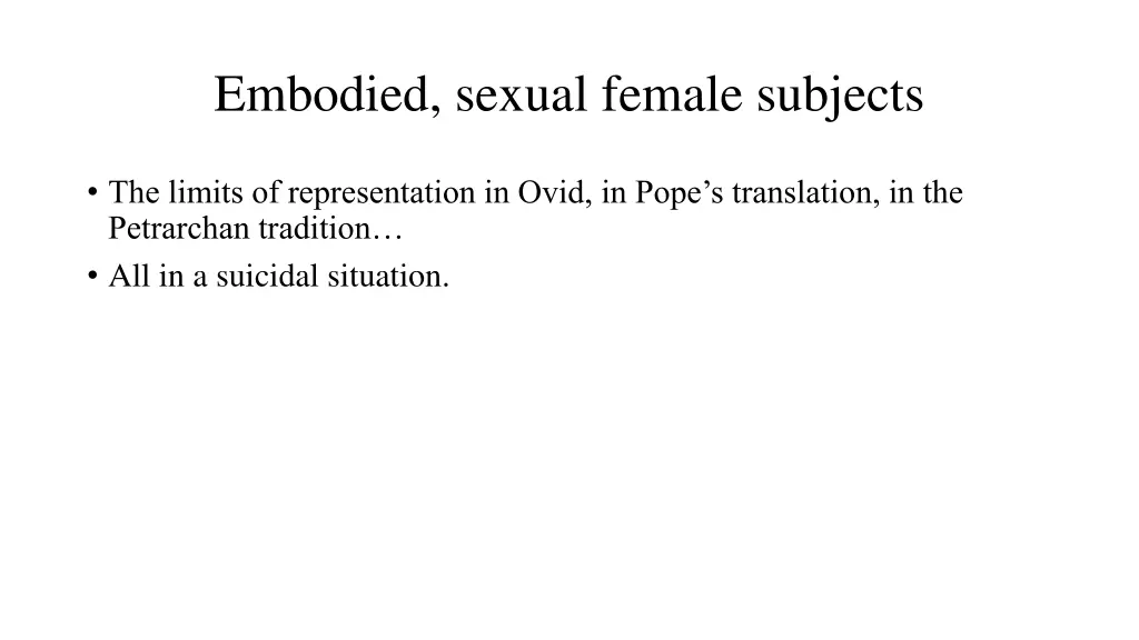 embodied sexual female subjects