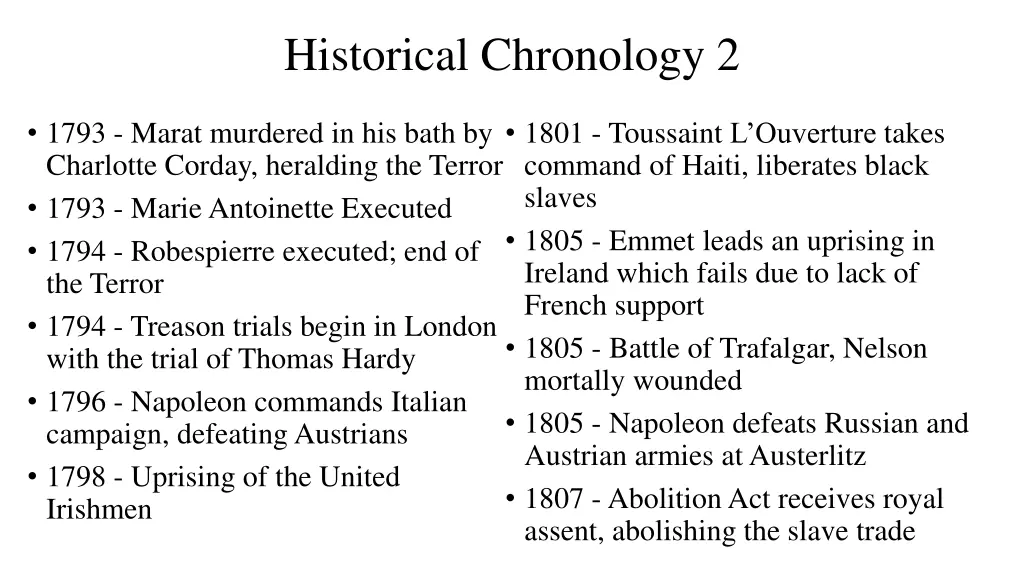 historical chronology 2