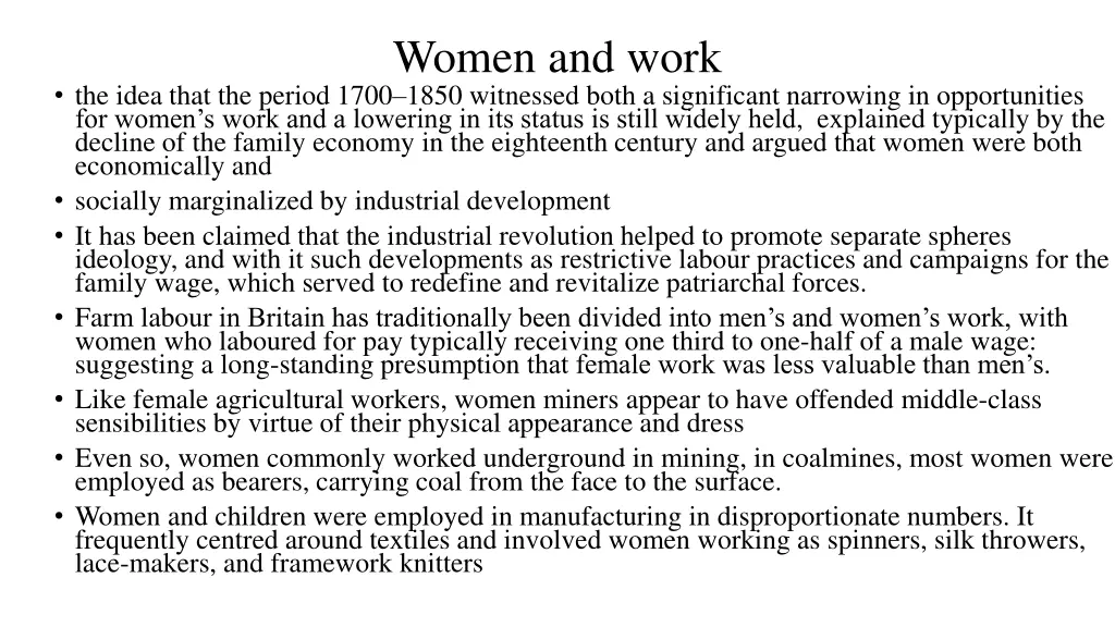 women and work