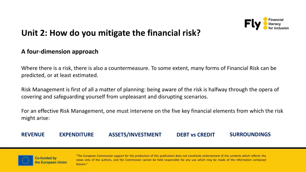 unit 2 how do you mitigate the financial risk