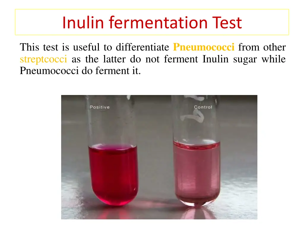 inulin fermentation test