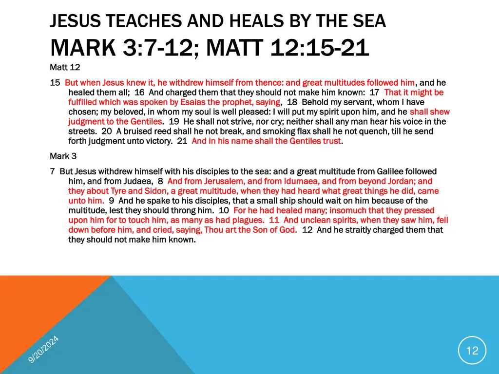 jesus teaches and heals by the sea mark