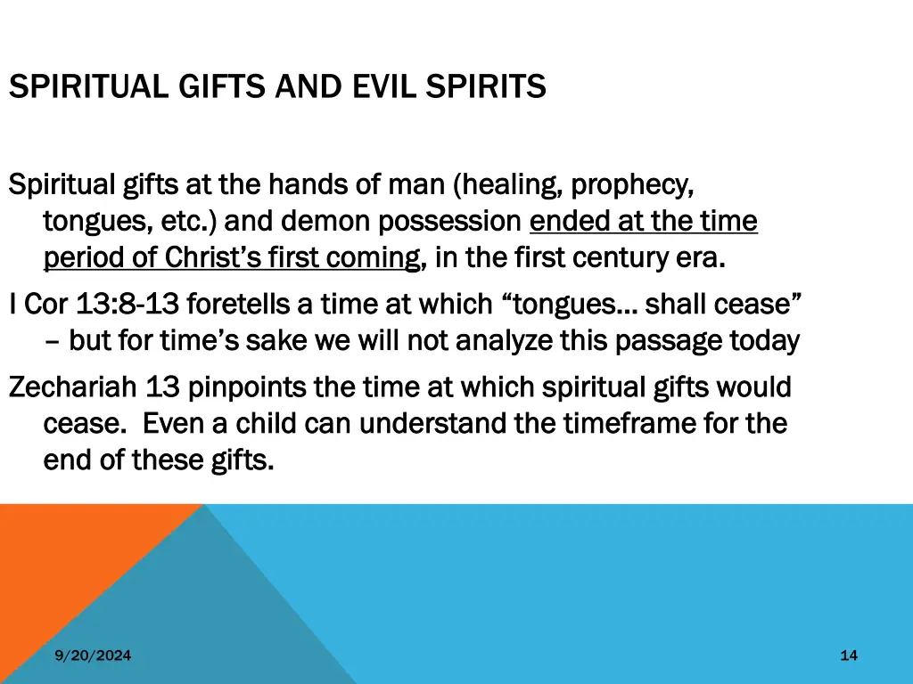 spiritual gifts and evil spirits 1