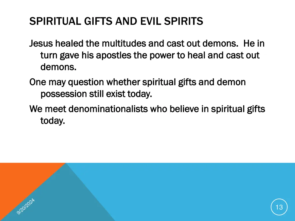 spiritual gifts and evil spirits