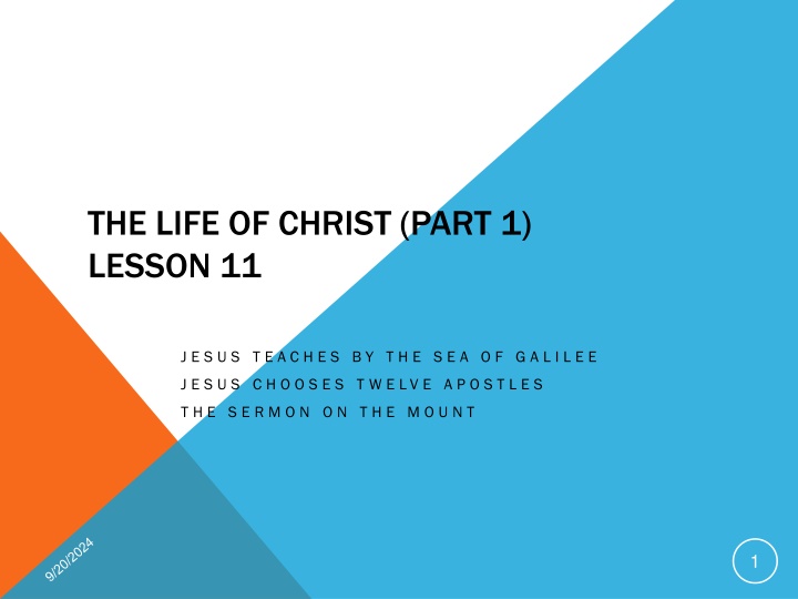 the life of christ part 1 lesson 11