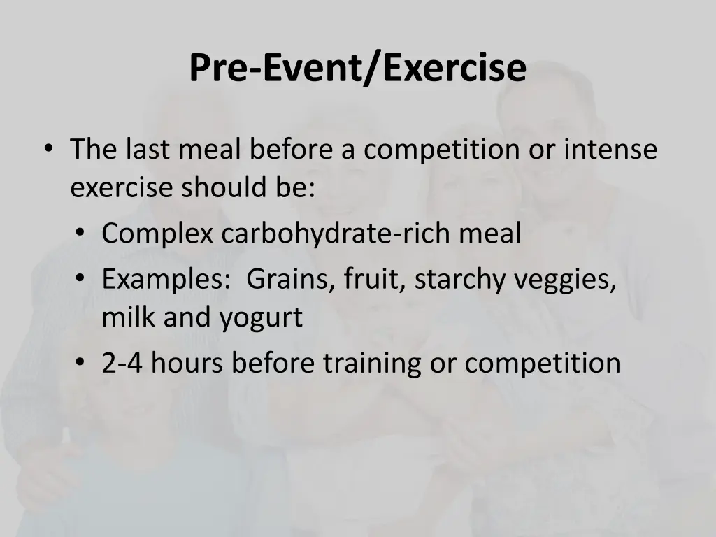 pre event exercise