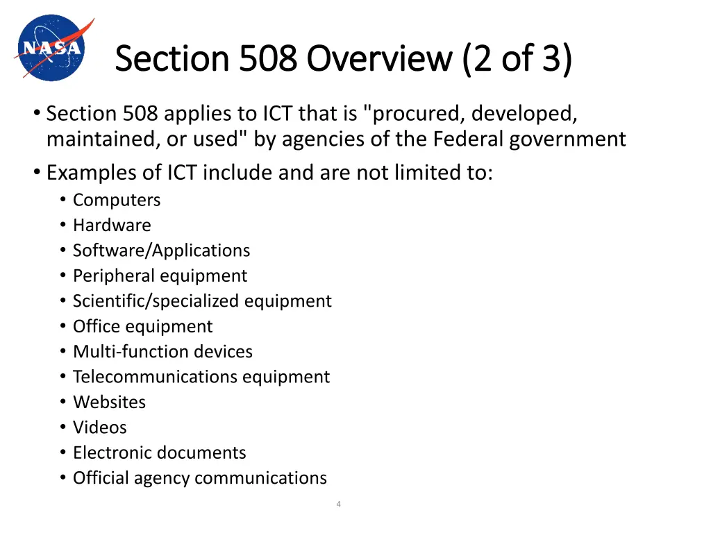 section 508 overview 2 of 3 section 508 overview