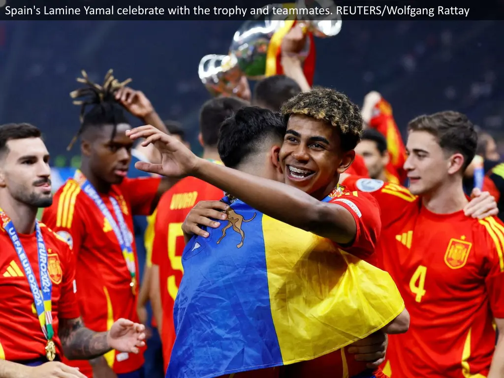 spain s lamine yamal celebrate with the trophy