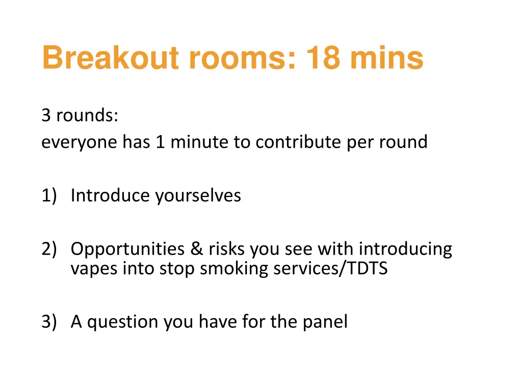 breakout rooms 18 mins