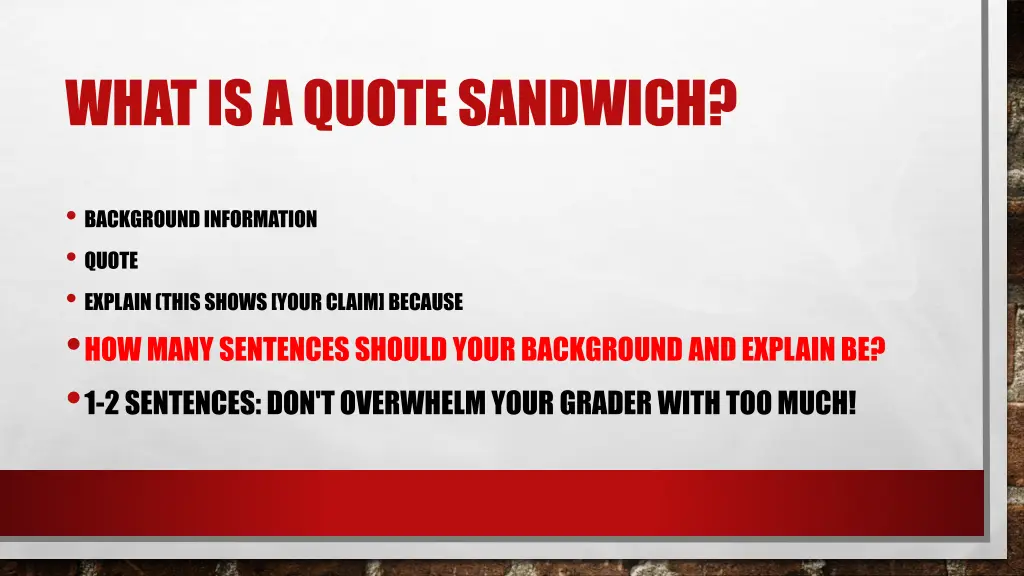 what is a quote sandwich