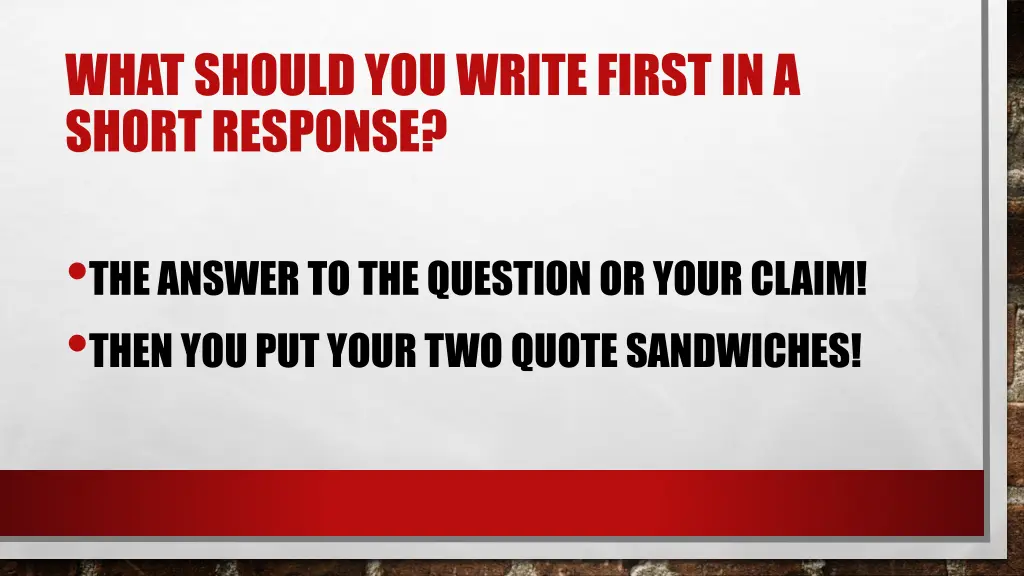 what should you write first in a short response