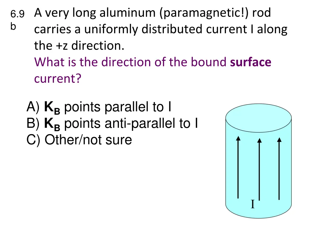 a very long aluminum paramagnetic rod carries 2