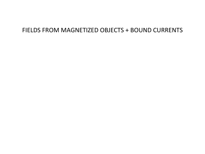 fields from magnetized objects bound currents