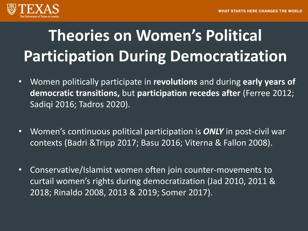 theories on women s political participation