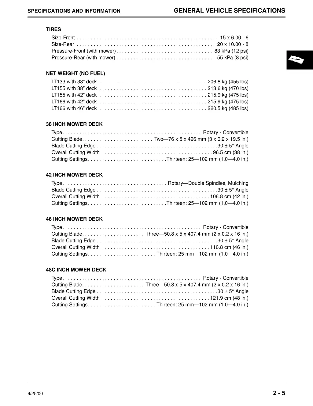 general vehicle specifications 2