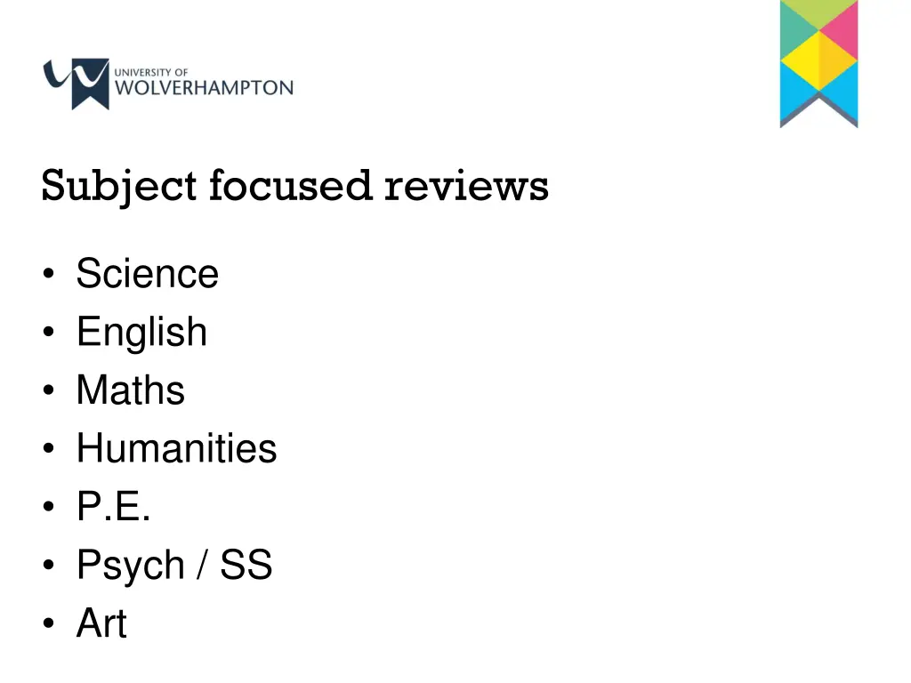 subject focused reviews