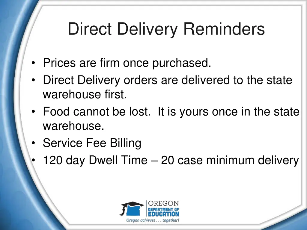 direct delivery reminders