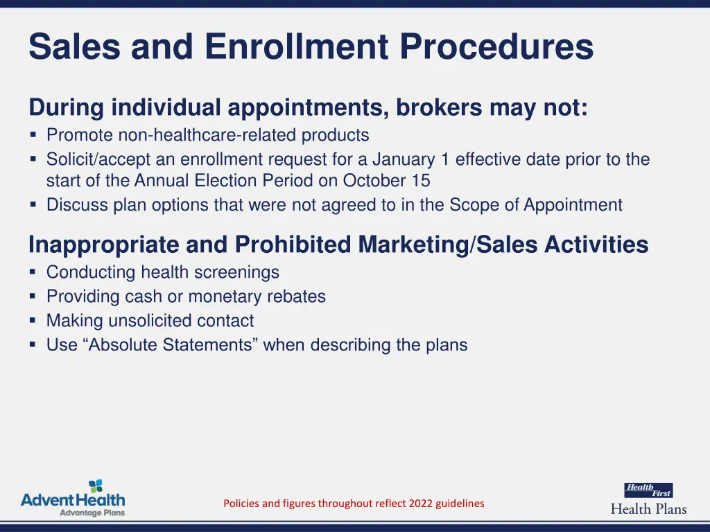 sales and enrollment procedures 3