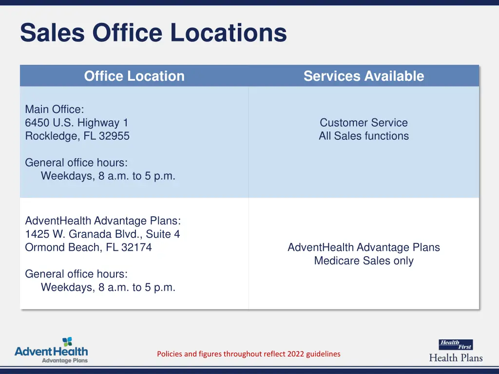 sales office locations