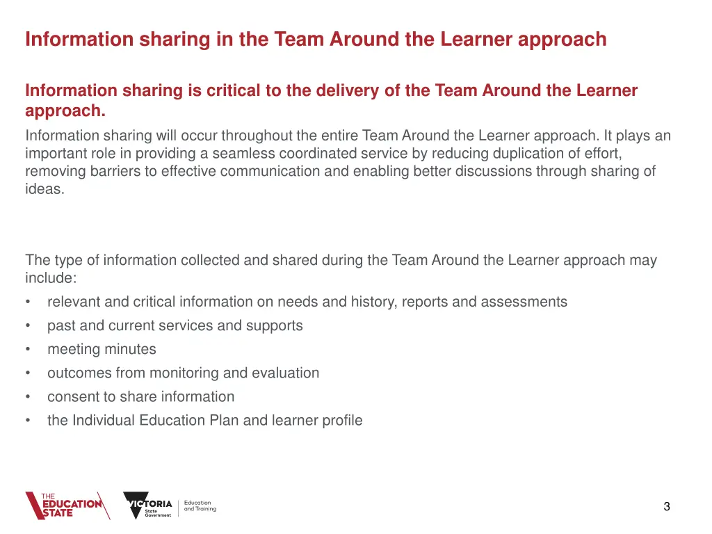 information sharing in the team around