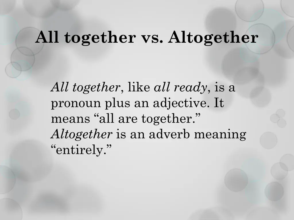 all together vs altogether