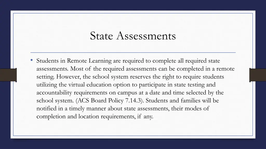 state assessments