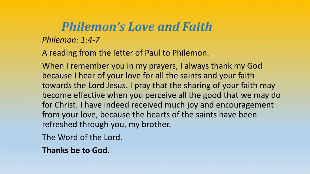 philemon s love and faith philemon