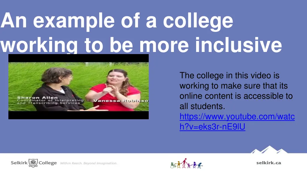 an example of a college working to be more