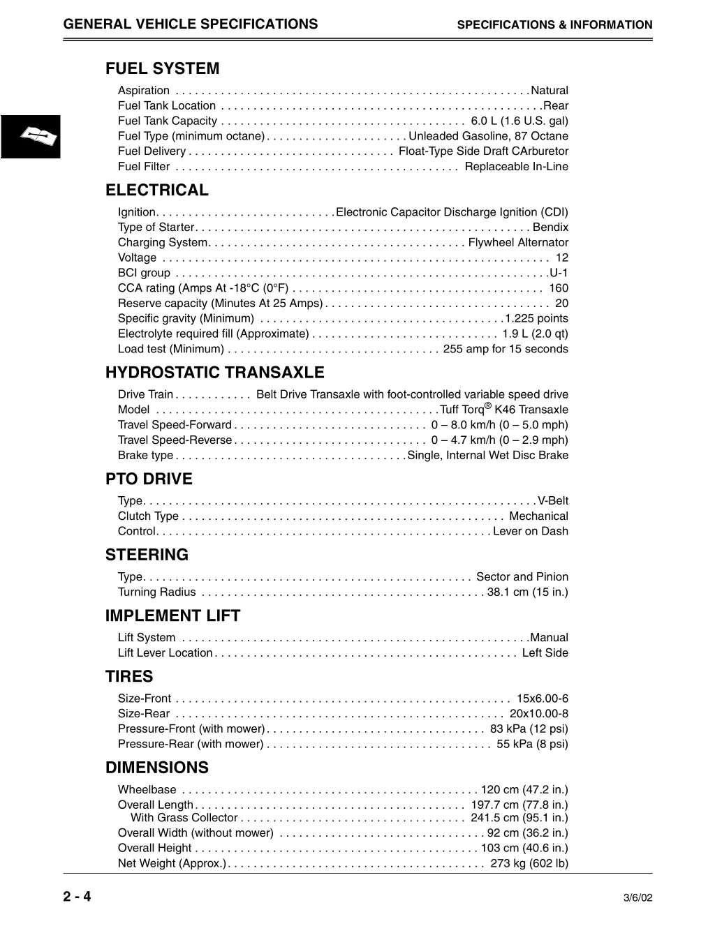 general vehicle specifications 1